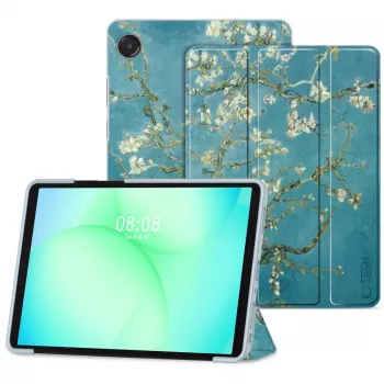 Tech-Protect Smart Case, skirta Samsung Galaxy Tab A9+/A11+ – Sakura vyšnios žiedo raštas