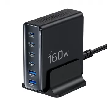 TECH-PROTECT DC160W-GAN 6-Port Desktop Charger PD 160W / QC3.0 Black