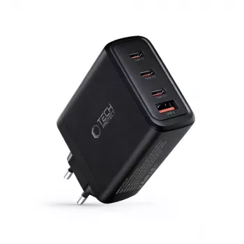 TECH-PROTECT NC120W-GAN 4 prievadų tinklo įkroviklis PD 120W / QC3.0 juodas