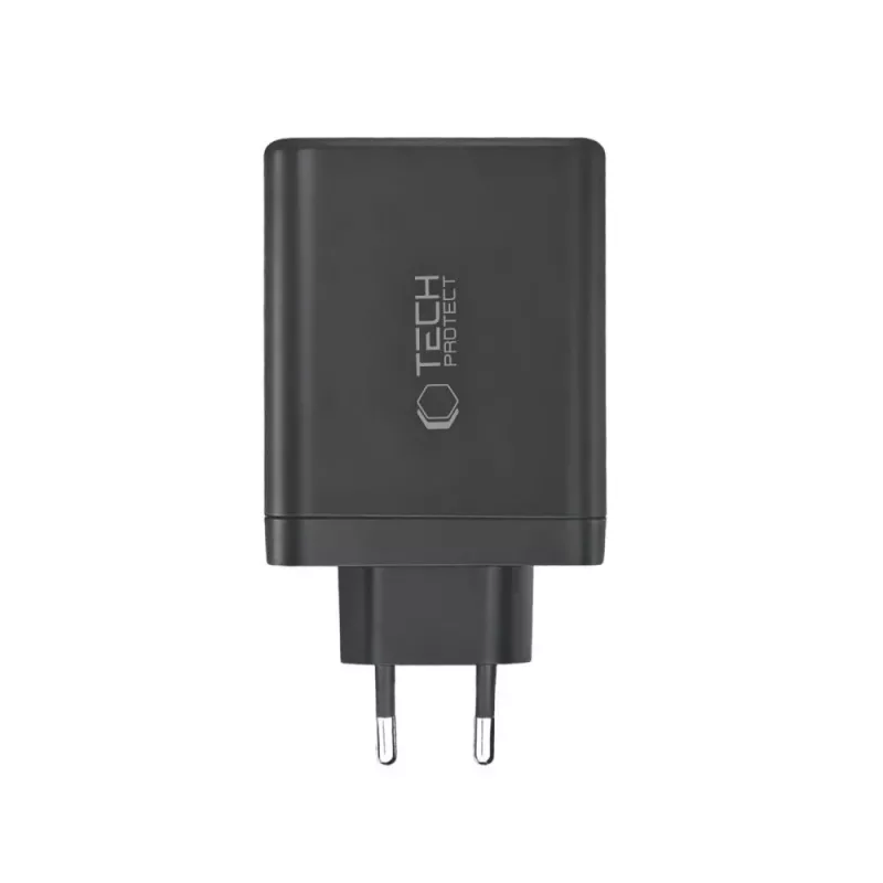 TECH-PROTECT NC120W-GAN 4 prievadų tinklo įkroviklis PD 120W / QC3.0 juodas