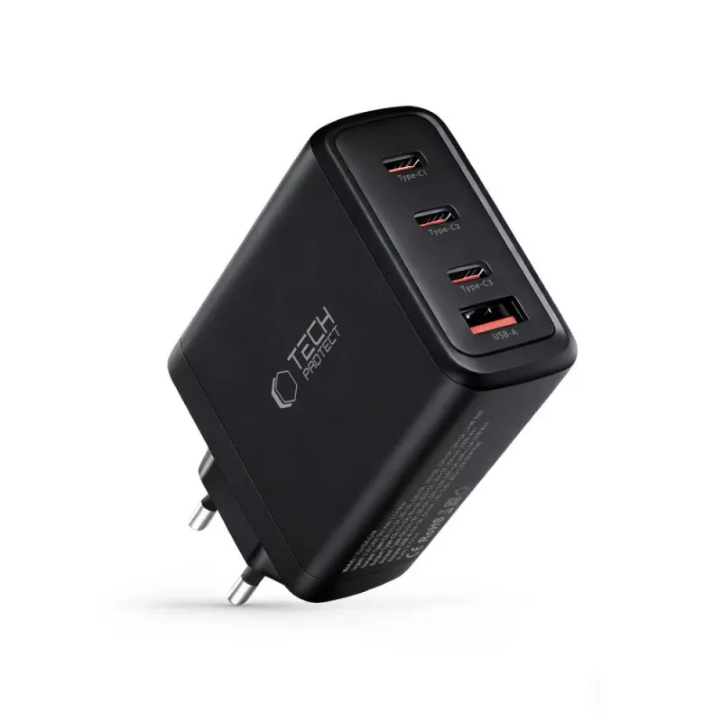 TECH-PROTECT NC140W-GAN 4-Port Network Charger PD 140W / QC3.0 Black