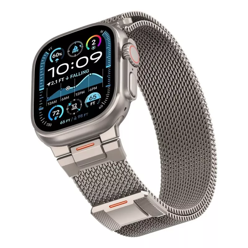 Tech-Protect Milano Vanguard, Apple Watch 8 / 9 / 10 / 11 / SE / Ultra (44 / 45 / 46 / 49 mm) sidabrinė