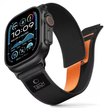 TECH-PROTECT NYLON ELITE Apple Watch 8 / 9 / 10 / 11 / SE / Ultra (44 / 45 / 46 / 49 mm) Black/Orange