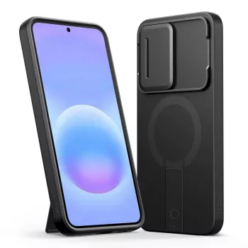 TECH-PROTECT Kevlar Aura MagSafe Case, Samsung Galaxy A57, juoda/oranžinė