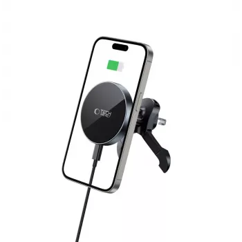 TECH-PROTECT MM15W-V5 Magnetic MagSafe Stable Vent Car Mount Wireless Charger 15W Black/Black