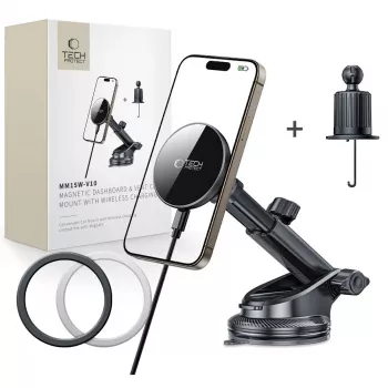 TECH-PROTECT MM15W-V10 Magnetic MagSafe Dashboard & Vent Car Mount Wireless Charger 15W Juoda