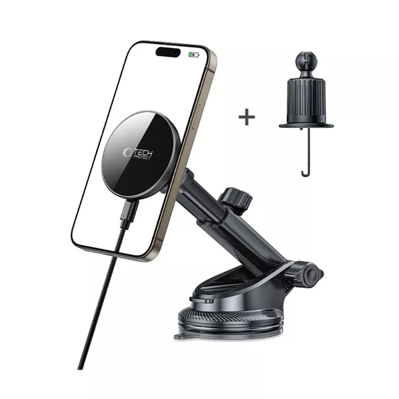 TECH-PROTECT MM15W-V10 Magnetic MagSafe Dashboard & Vent Car Mount Wireless Charger 15W Juoda