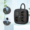 TECH-PROTECT PCS3X4 Leistukas su 2 USB ir 2 Type-C bei 3 Kištukiniais Lizdais 200cm Juodas