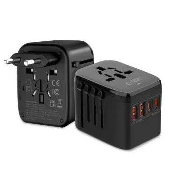 TECH-PROTECT TA200 Universalus kelioninis adapteris EU / UK / US / AU juodas
