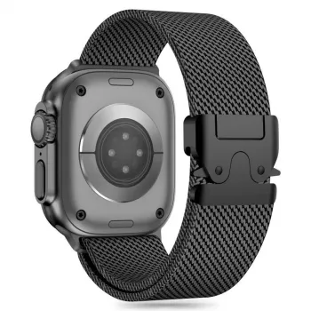 TECH-PROTECT MILANO Apple Watch 8 / 9 / 10 / 11 / SE / Ultra (44 / 45 / 46 / 49 mm) Black Stainless Steel Mesh Milanese Loop Strap