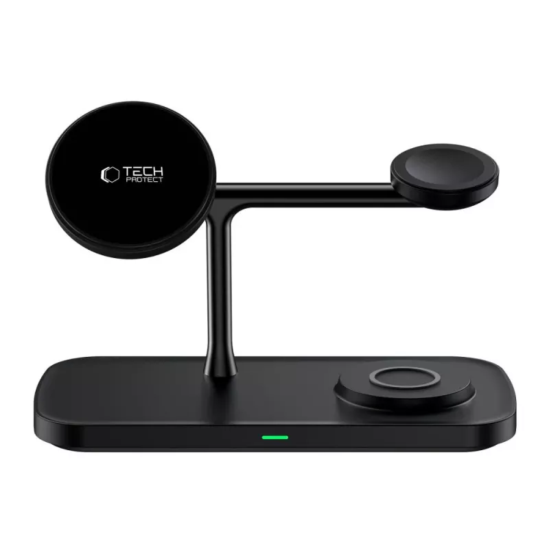 TECH-PROTECT QI15W-A45 3in1 Magnetic MagSafe Wireless Charger Black