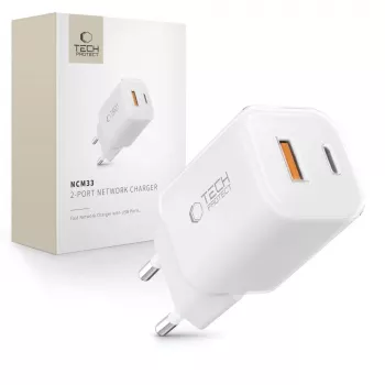 TECH-PROTECT NCM33 2-Port Network Charger PD 33W / QC3.0 White