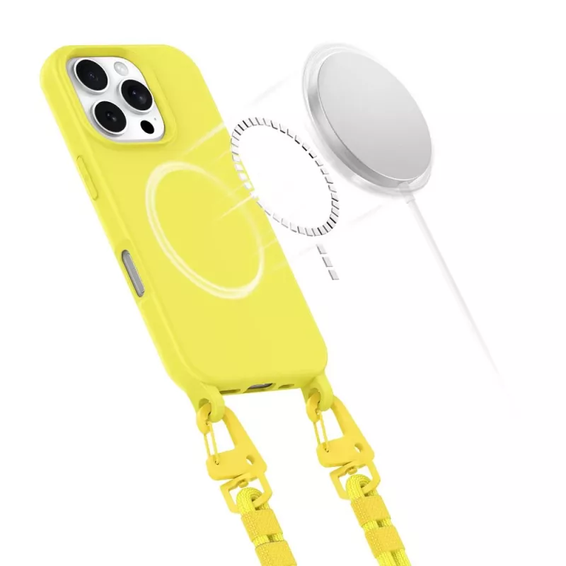Tech-Protect Magnecklace Magsafe dėklas, skirtas Apple iPhone 16 Pro, geltonas