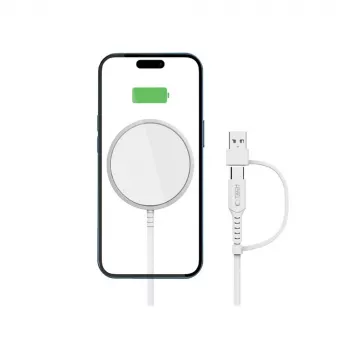 Tech-Protect QI15W-A44 MagSafe belaidis įkroviklis baltas