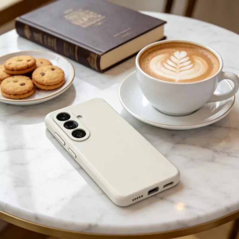 Tech-Protect silikoninis „MagSafe“ dėklas, skirtas Samsung Galaxy S26, Cosmic Latte