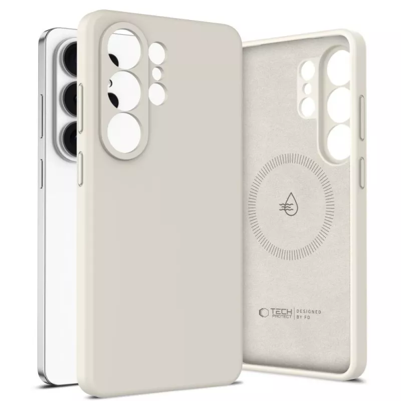 Tech-Protect Silicone MagSafe Case, skirta Samsung Galaxy S26 Ultra, Cosmic Latte