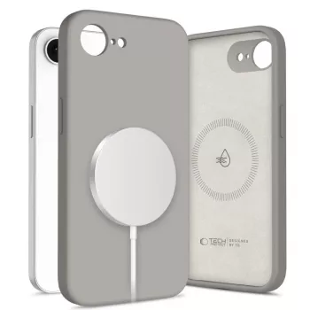 Tech-Protect Silicone MagSafe Case for Apple iPhone 16E / 17E, Stone Grey