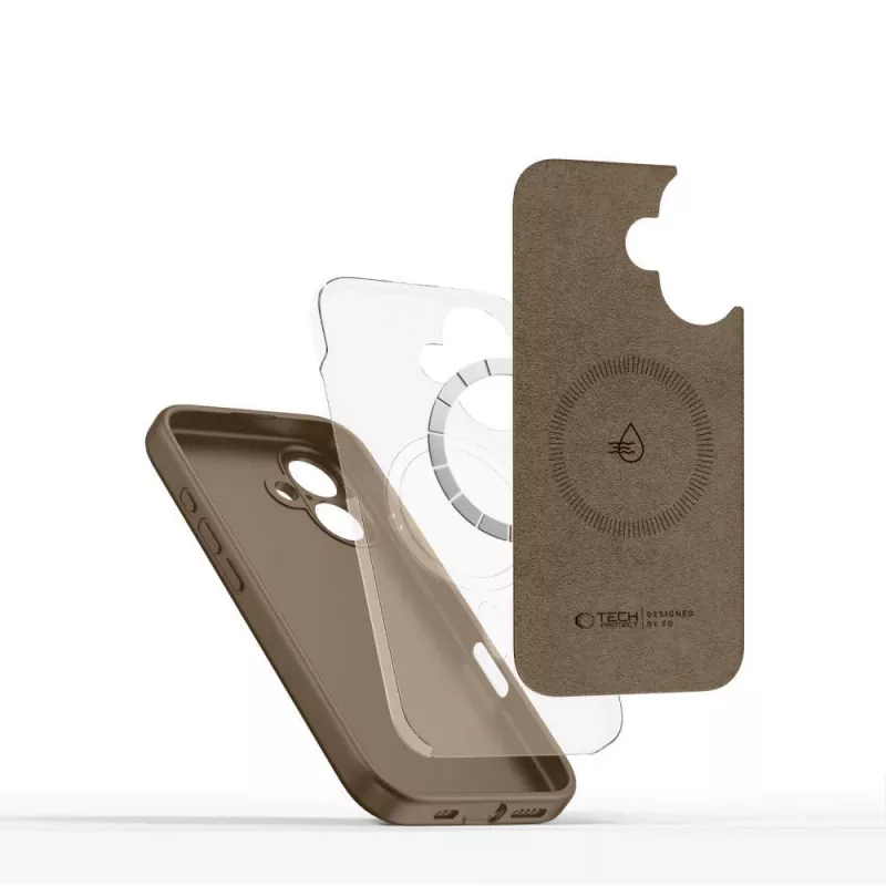 Tech-Protect Silicone MagSafe Case for Apple iPhone 16E / 17E - Chocolate Brown