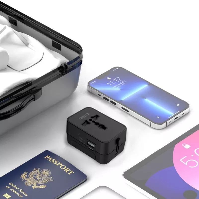 TECH-PROTECT TA300 Universalus kelioninis adapteris EU / UK / US / AU juodas