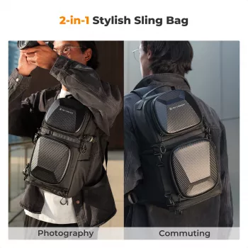 K&F Concept Sling Camera Bag 10L Crossbody DSLR Camera Bag Black KF13.176