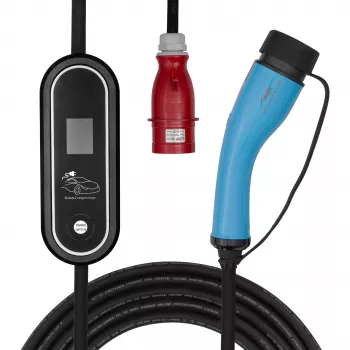 AKYGA AK-EC-22 Elektrinės transporto priemonės įkroviklis CEE 5-pin Type 2 LCD 3-fazių 32A 22kW 5m