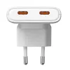 Akyga AK-CH-32 plonas GaN USB-C įkroviklis 65 W, 2 x USB-C PD, baltas