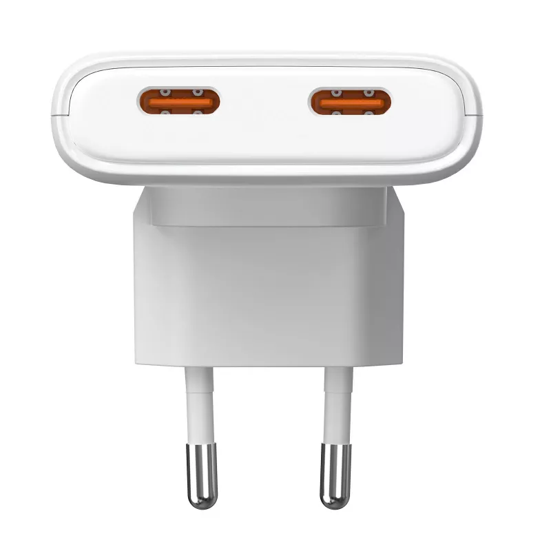Akyga AK-CH-32 plonas GaN USB-C įkroviklis 65 W, 2 x USB-C PD, baltas