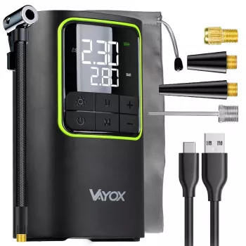 VAYOX VA0409 Nešiojamas Akumuliatorinis Oro Kompresorius 4000mAh 19mm Cilindras Skaitmeninis Padangų Pripūtėjas