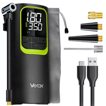 VAYOX VA0410 Įkraunamas oro siurblys 8000mAh cilindras 19mm su power bank funkcija