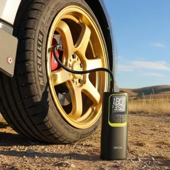VAYOX VA0410 Įkraunamas oro siurblys 8000mAh cilindras 19mm su power bank funkcija