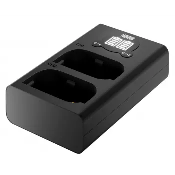 Newell Dual-Channel USB-C Charger DL-USB-C, skirta Panasonic DMW-BLK22 baterijoms, juoda