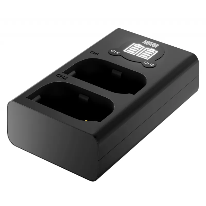 Newell Dual-Channel USB-C Charger DL-USB-C, skirta Panasonic DMW-BLK22 baterijoms, juoda