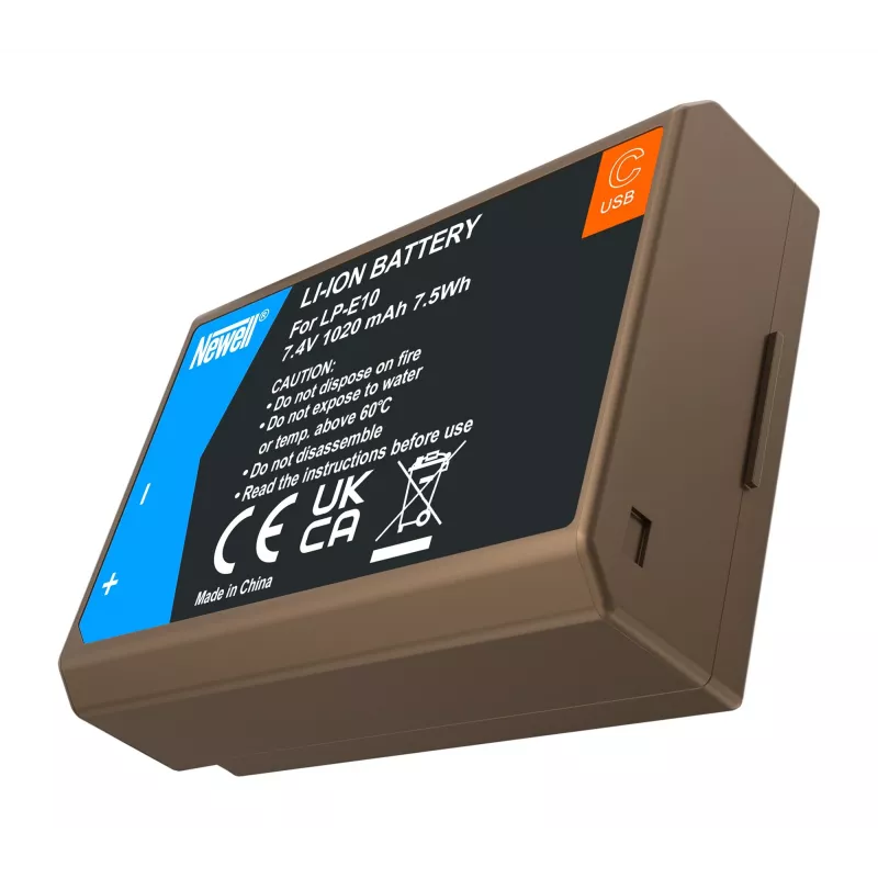 Newell Keičiamoji baterija LP-E10 su USB-C įkrovimu, skirta Canon