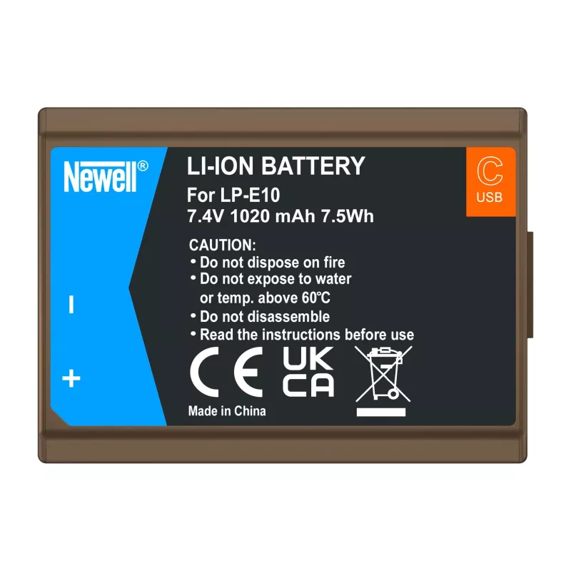 Newell Keičiamoji baterija LP-E10 su USB-C įkrovimu, skirta Canon