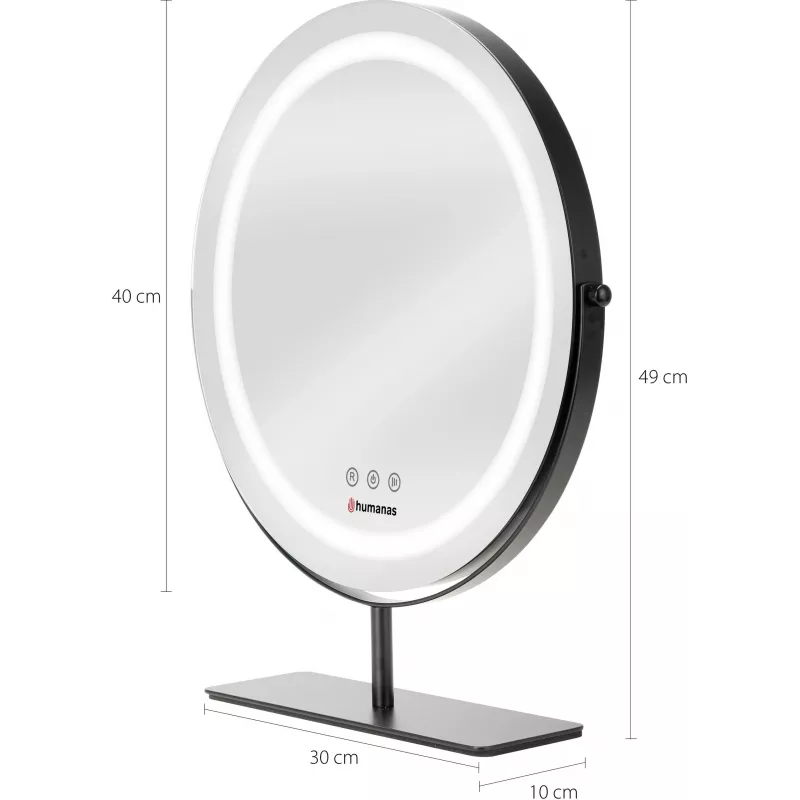 Humanas HS-HM Scarlet LED makiažo veidrodis, juodas