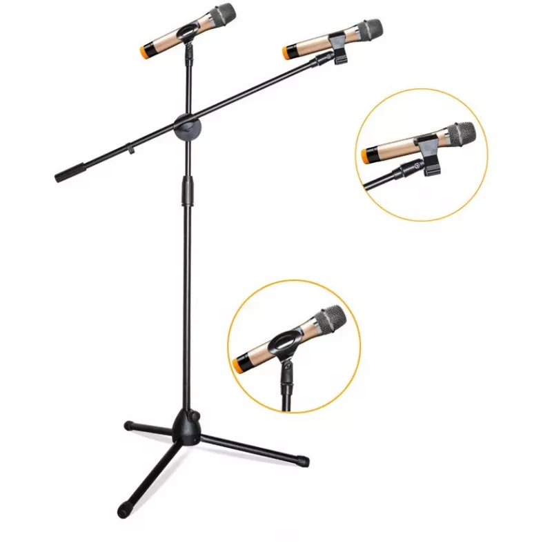 MOZOS SM803 grindinis mikrofono stovas su strėle, 2 laikikliai, iki 200 cm, juodos spalvos