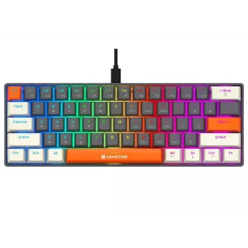 Tracer GameZone Claws 61 Wired Mechanical Gaming Keyboard, 60% Layout, Blue Switches, RGB Backlight, Grey