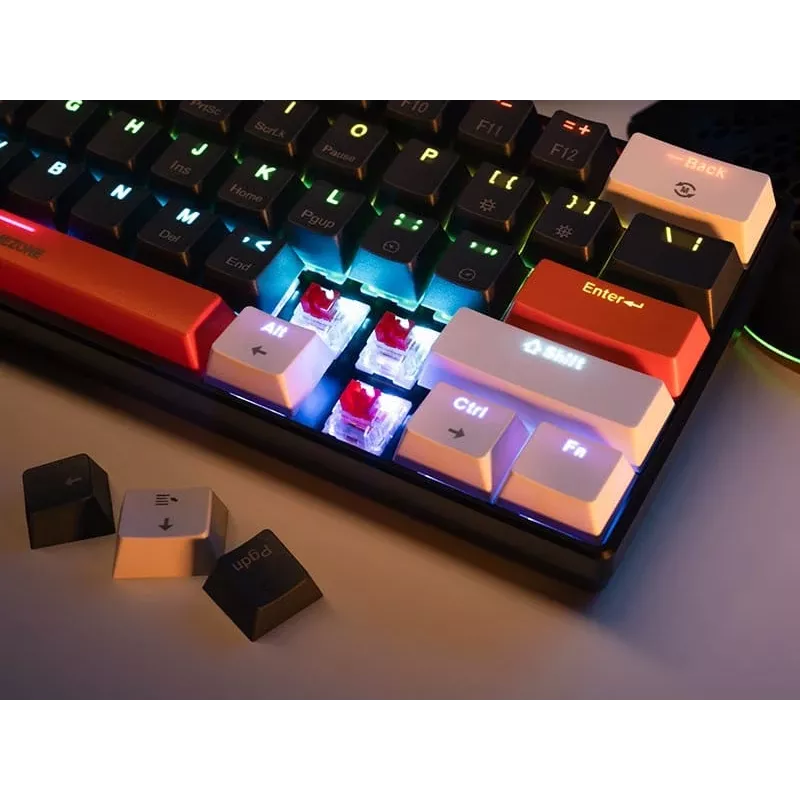 Tracer GameZone Claws 61 Wired Mechanical Gaming Keyboard, 60% Layout, Blue Switches, RGB Backlight, Grey