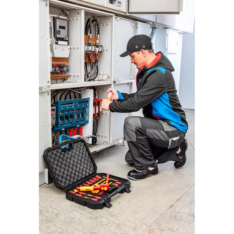 NEO TOOLS 1000V Izoliuotas Replesių Raktų Rinkinys, 19 dalių, 1/2 colio pavara, Chromo-Vanadžio Plienas, VDE Sertifikuotas