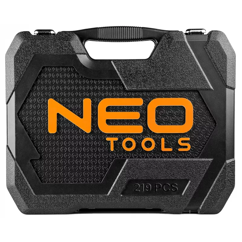 NEO TOOLS Veržliarakčių komplektas 1/4 inch, 3/8 inch, 1/2 inch pavaros, 219 dalių, chromo vanadžio plienas