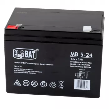 LEAN CARS AGM Gel akumuliatorius 12V 5Ah, skirtas 24V transporto priemonėms