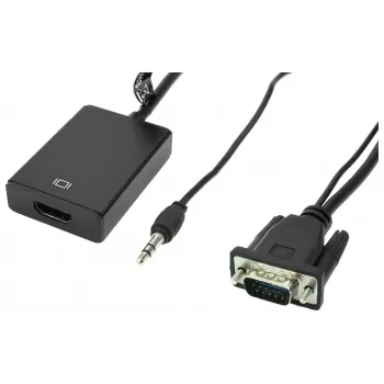 Accura VGA + Minijack to HDMI 0.2m Video & Audio Converter
