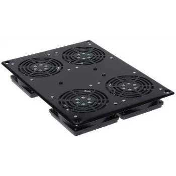 DELTA OPTICAL A19-4W 19 inch 1U ventiliatorių panelė spintai, 4x120mm, 230V AC, juoda