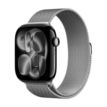Crong Milano Steel nerūdijančio plieno Milano kilpos dirželis, skirtas Apple Watch 38/40/41/42 mm (sidabrinis)