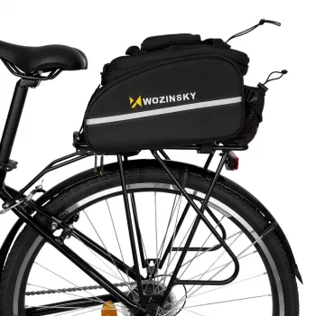 Wozinsky Large Bicycle Rack Bag 35L su lietaus užvalkalu, juoda (WBB19BK)