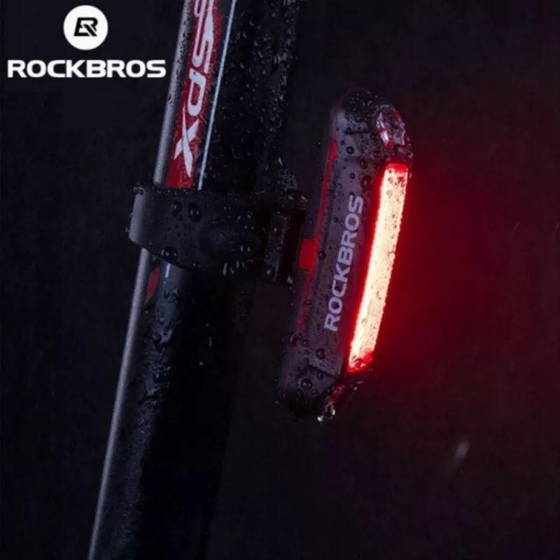 ROCKBROS A54BK Galinis Dviračio Žibintas su Micro USB Kabeliu - Juodas