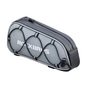 Rockbros Dviračio rėmo krepšys 0,9 L sidabrinis