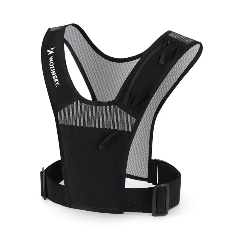 Wozinsky WKDB1 Reflective Running Vest with Pockets - Black