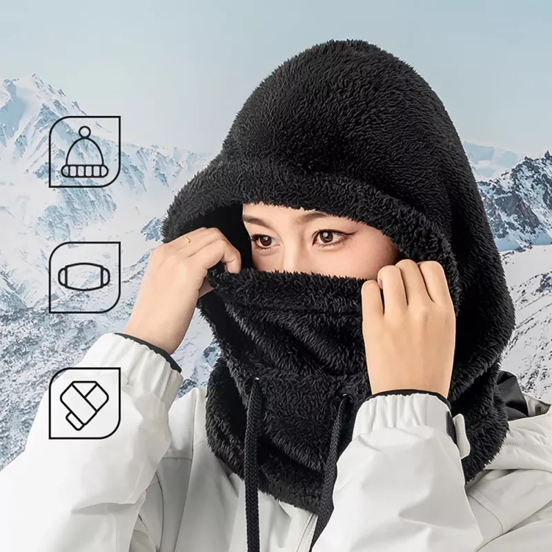 Qunature Arctic Velvet Ski Balaclava Size L - Juoda