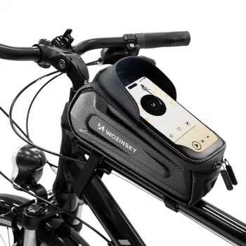 Wozinsky Bicycle Frame Bag Armored with Phone Pocket 1.7 L - Black